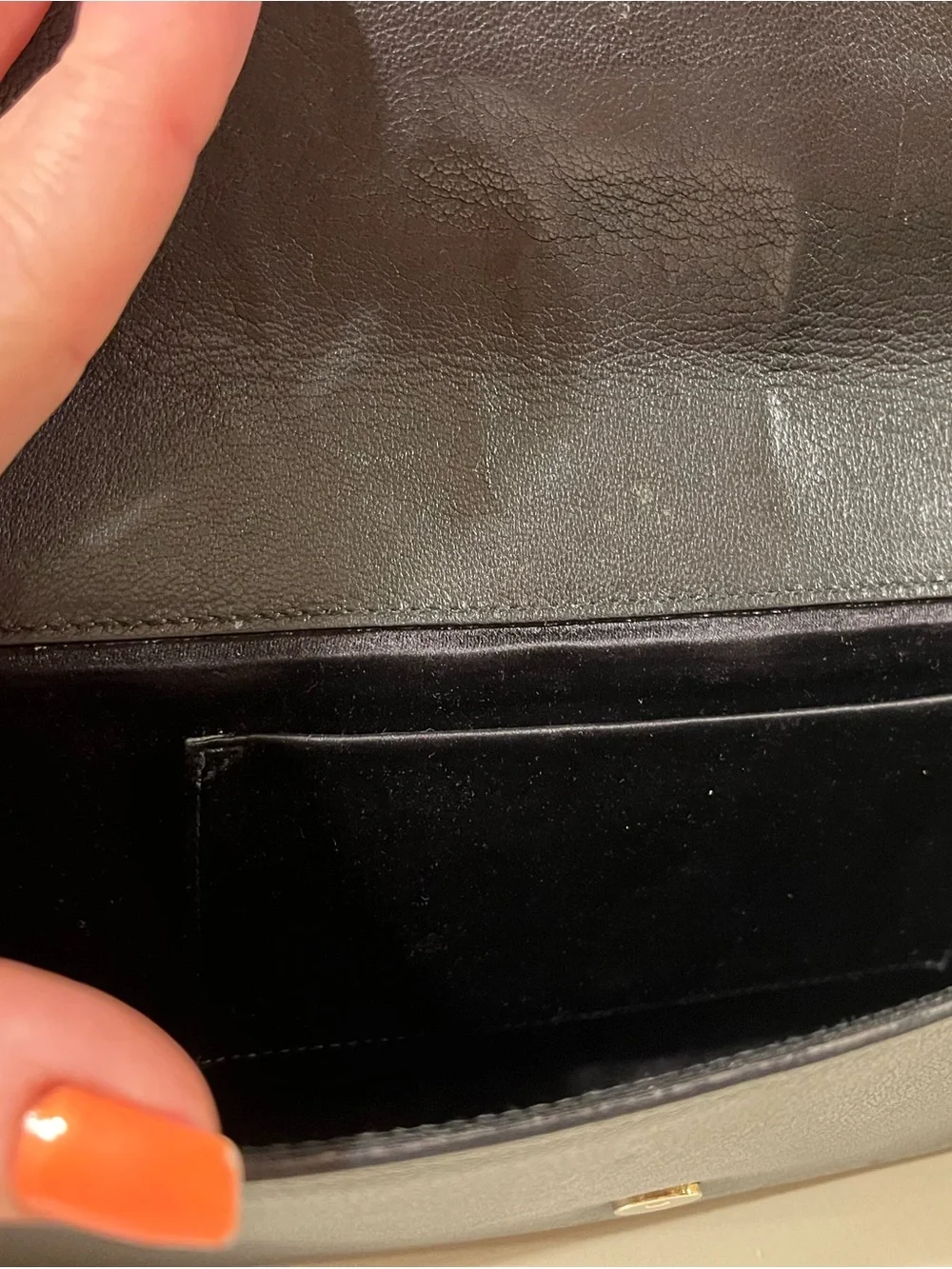 YSL Yves Saint Laurent Black Calf Belle De Jour Purse Evening Bag Clutch MINT